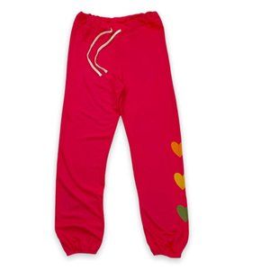 Sundry Coral Heart Graphic Joggers Sweatpants